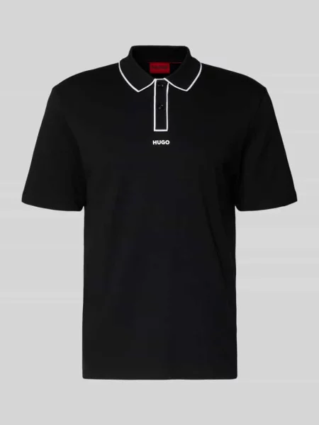 Koszulka polo o kroju regular fit z czystej bawełny model ‘DALUMO’ Hugo czarne