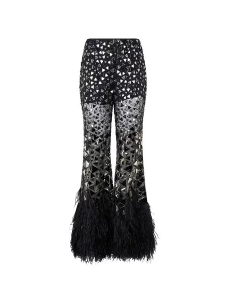 Pantaloni Alberta Ferretti cu pene negru