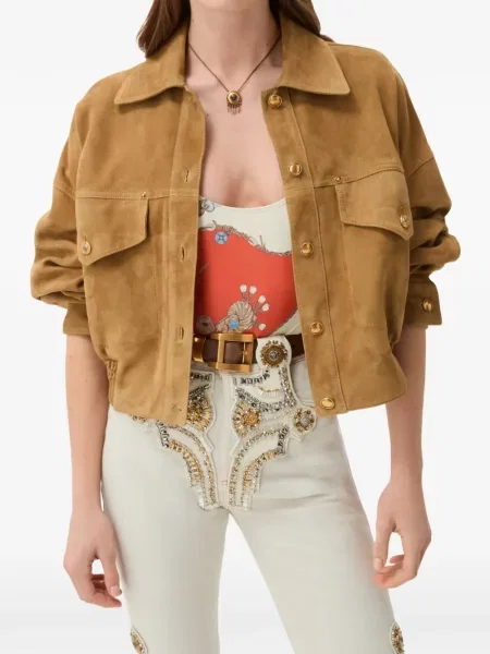 Geacă Versace din piele de căprioară