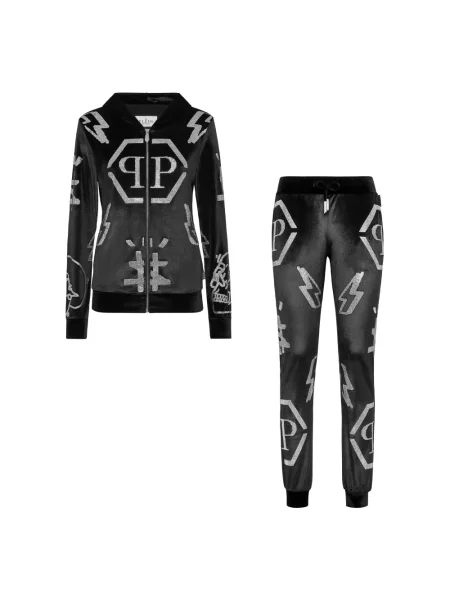 Kombinezon Philipp Plein z kryształkami czarny