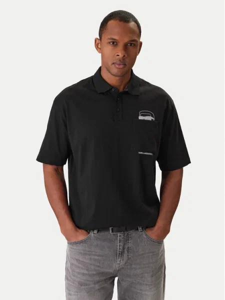 KARL LAGERFELD Tricou polo negru
