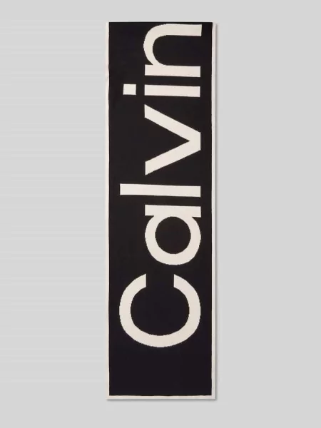 Calvin Klein szalik z bawełną czarna