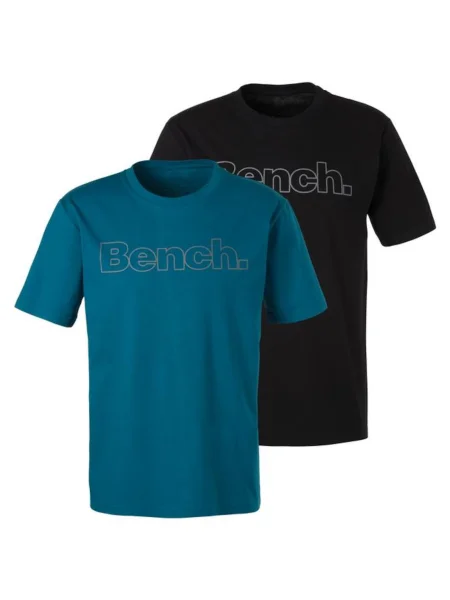 BENCH Majica nebeško modra / črna bela