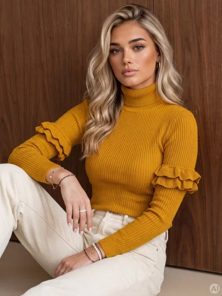 Sweter BUFALO musztardowy Dstreet