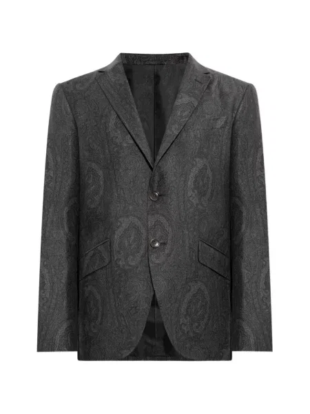 Sacou Etro de lână cu imagine cu model paisley gri