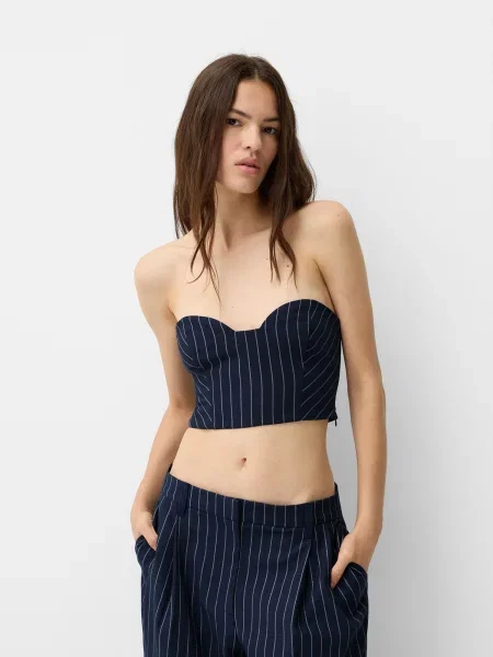 Top Bershka albastru