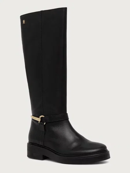 Tommy Hilfiger De piele cizme de echitație negru