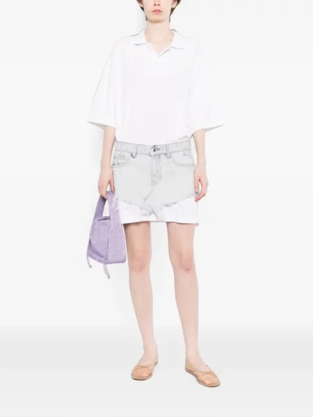 Rochie din denim Alexander Wang alb