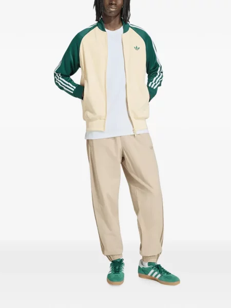 Top Adidas cu broderie alergare din jerseu negru
