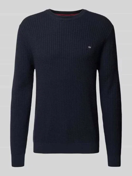 Sweter z dzianiny z detalem z logo Christian Berg Men