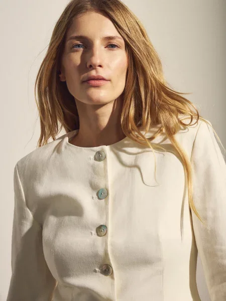 Reserved Лляний піджак білий