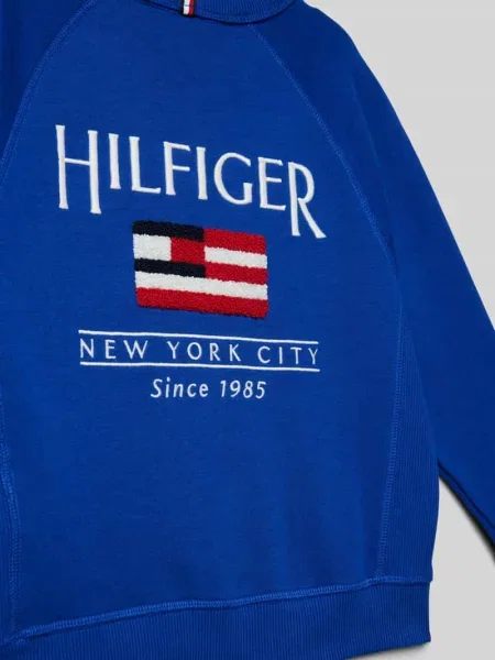 Bluza o kroju relaxed fit z wyhaftowanym logo Tommy Hilfiger Teens niebieska