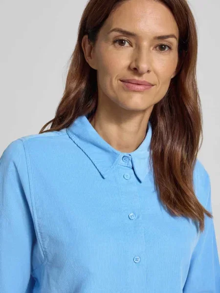Bluzka koszulowa o kroju regular fit z czystej bawełny S.oliver Red Label niebieska