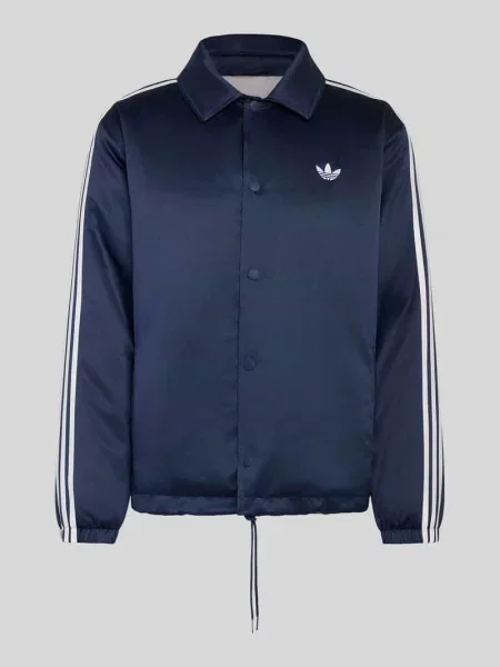 Bluza rozpinana o kroju relaxed fit z wyhaftowanym logo Adidas Originals granatowa