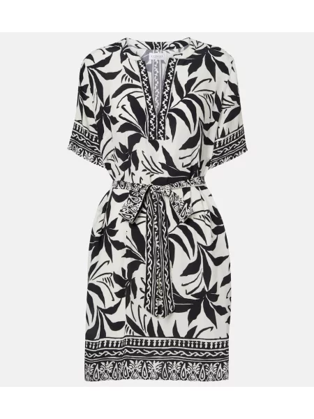 Aksamitna sukienka koszulowa Velvet z nadrukiem garniturowa czarna