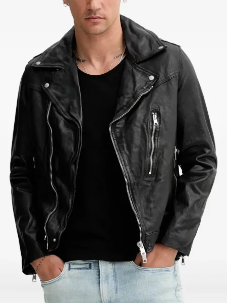 Geanta de piele Allsaints negru