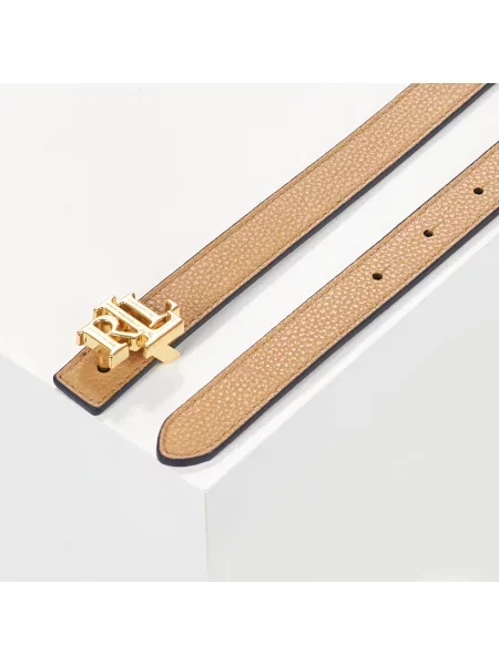 Opasaný reverzibilný opasok Lauren Ralph Lauren skinny fit hnedá