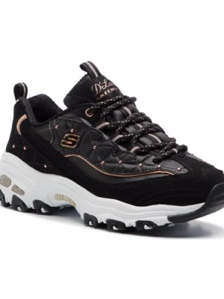 Sportcipő SKECHERS D'lites Glamour Feels Black/Rose Gold fekete