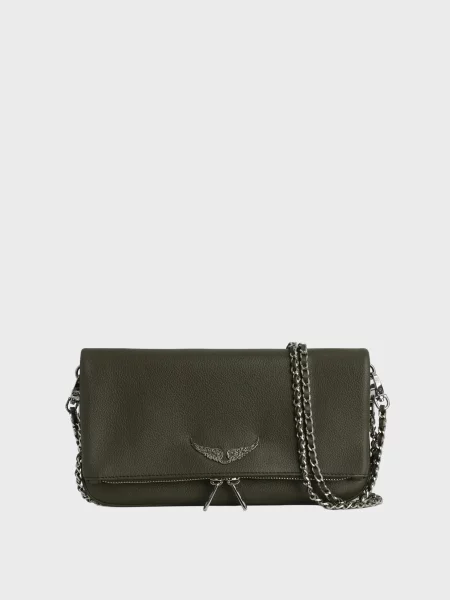 Кожаный клатч Zadig&voltaire зеленый