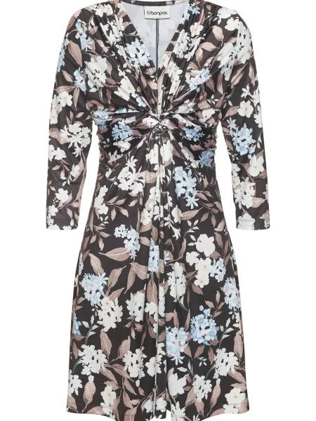 LASCANA Rochie bej închis / albastru deschis / negru alb