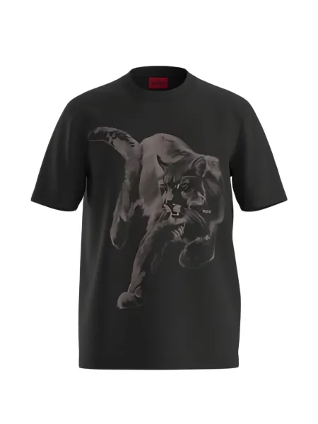 Tricou Hugo cu imagine din jerseu negru