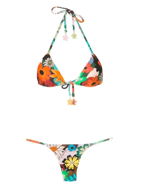 Bikini Amir Slama cu model floral cu imagine cu gât halter