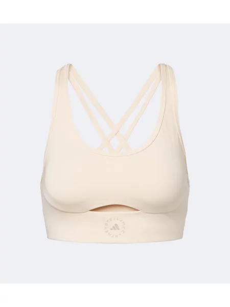 Sutien sport Adidas By Stella Mccartney cu autograf alb