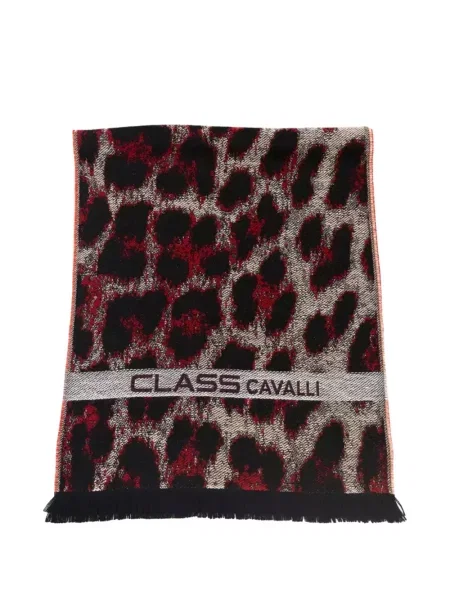 Fular Cavalli Class cu imagine cu model leopard roșu