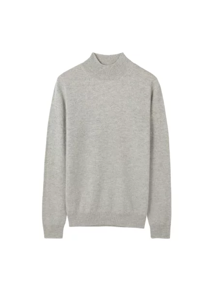 GOBI Cashmere Pulover Women's Essential Cashmere Mock Neck Sweater fumuriu gri