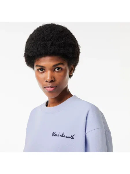 Lacoste Bluza Dresowa Oversized Double Face Jogger niebieska