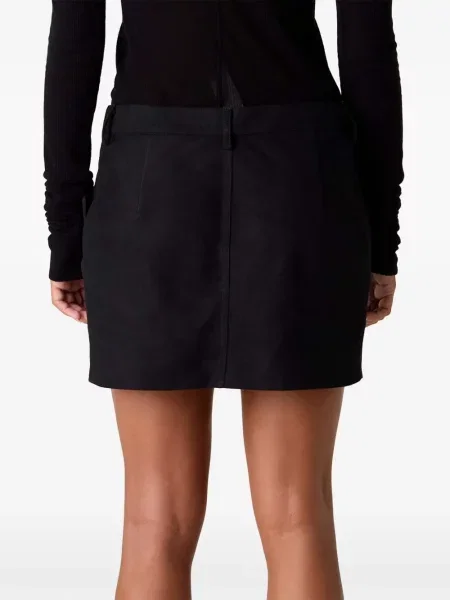 Fustă din piele Rick Owens negru