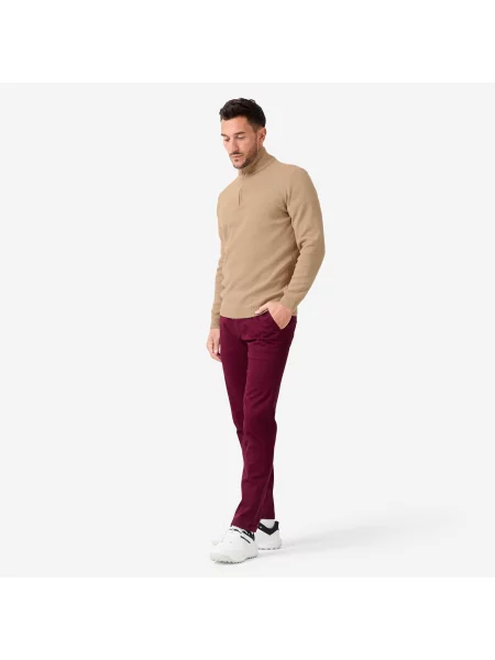 Sweter do golfa damski beżowy