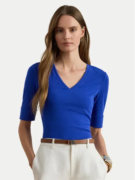 Тениска Lauren Ralph Lauren синьо