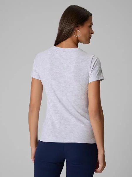 T-shirt slim gładki 4F szara
