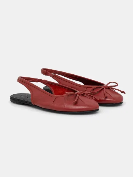 Answear Lab balerini de piele rosu cu deschis