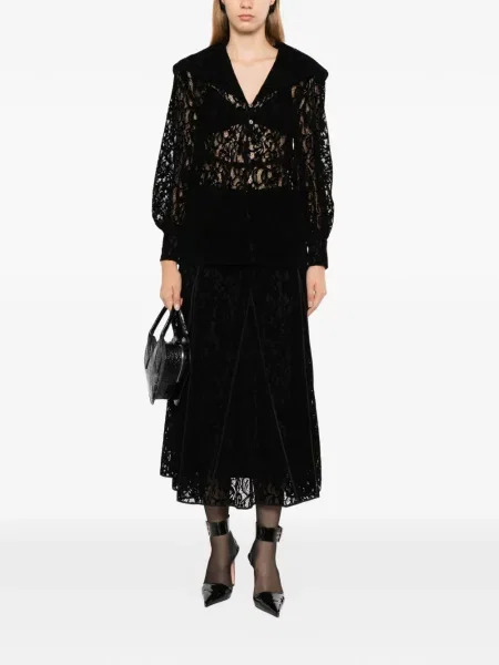 Gulerat cămașă Fetico din dantelă negru