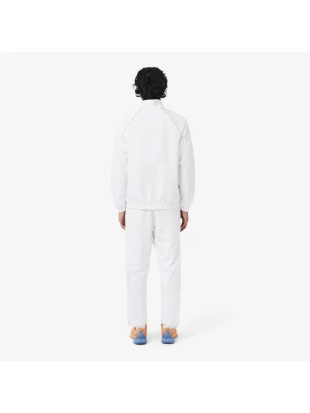 Lacoste Sportowy Dres Z Ozdobnymi Lamówkami biały