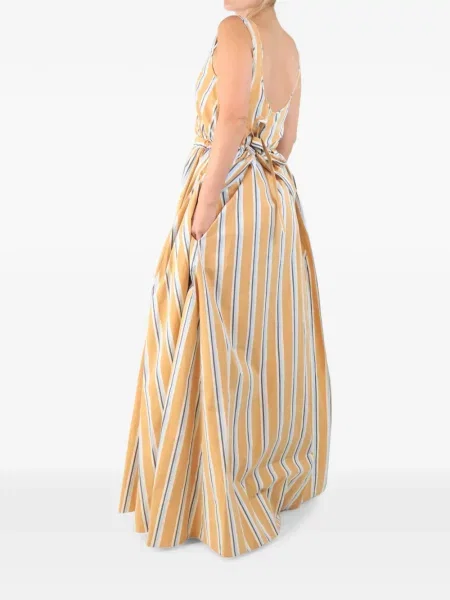 Csíkos maxi ruha Brock Collection narancsszínű