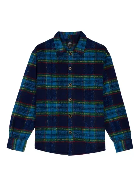 Kostkovaná flanelová košile Brain Dead modrá