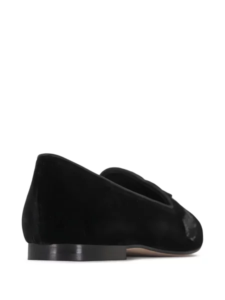 Pantofi loafer Arteana de catifea cu pene negru