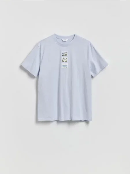 Reserved Tricou comfort fit cu imprimeu albastru-pal albastru