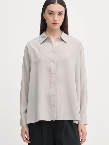 Sisley cămașă pentru femei cu lyocell gri