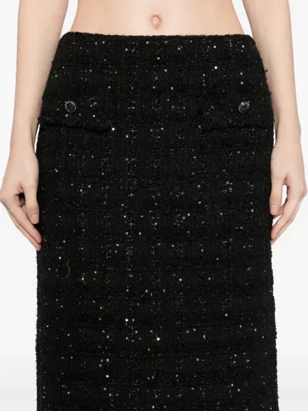 Μακρύς μάξι φούστα Jnby ζακάρ μαύρο