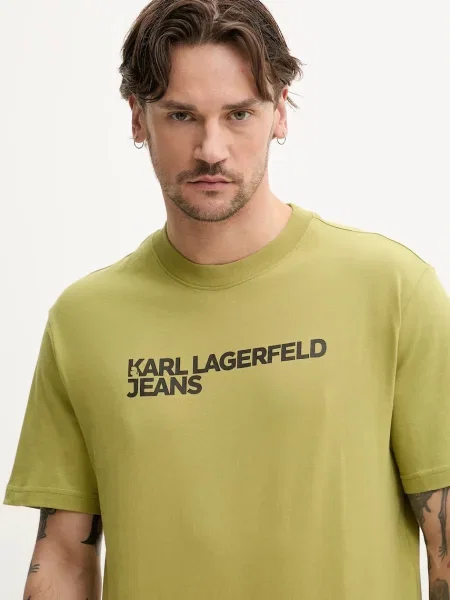 Тениска Karl Lagerfeld Jeans с принт зелено