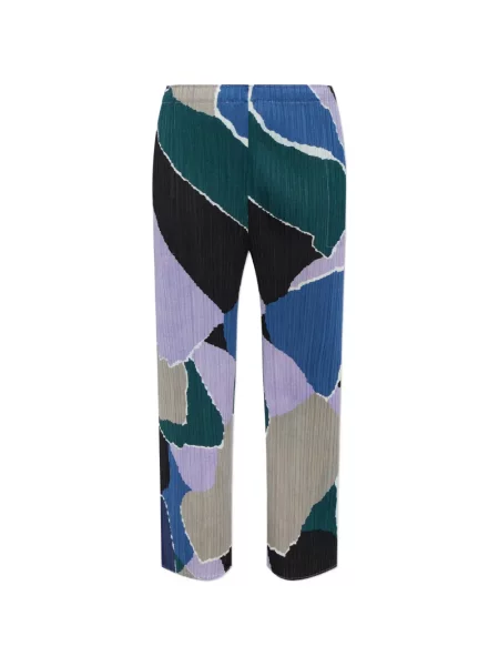 Pantaloni Pleats Please Issey Miyake cu imprimeu abstract violet