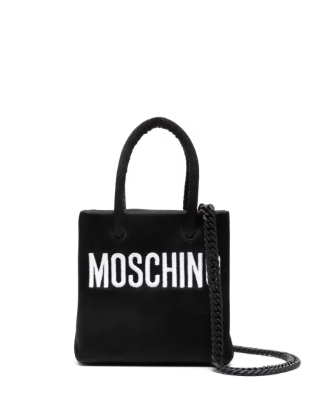 Geantă Moschino cu broderie negru