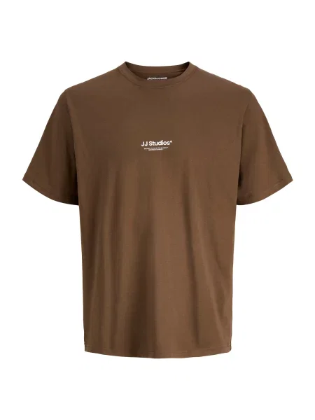 JACK & JONES Tricou JJESoho ciocolatiu alb
