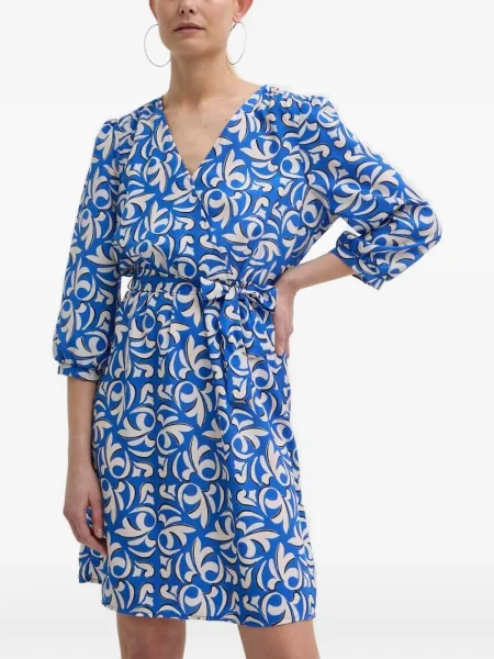 Rochie mini Morgan cu decolteu în V de costum mini albastru