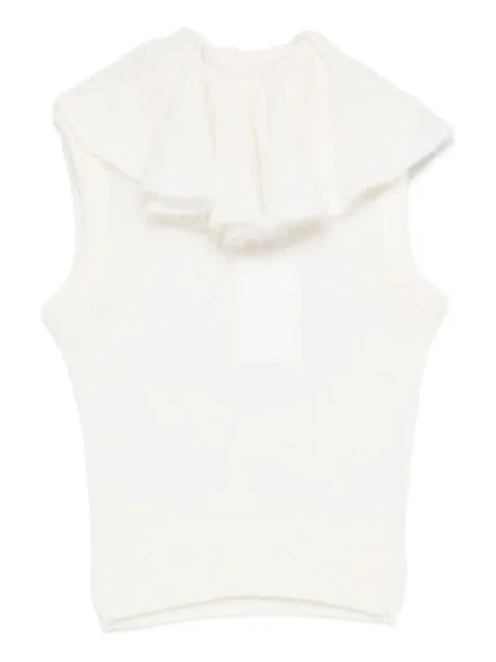 Top Viktor & Rolf bez rękawów z falbankami biały