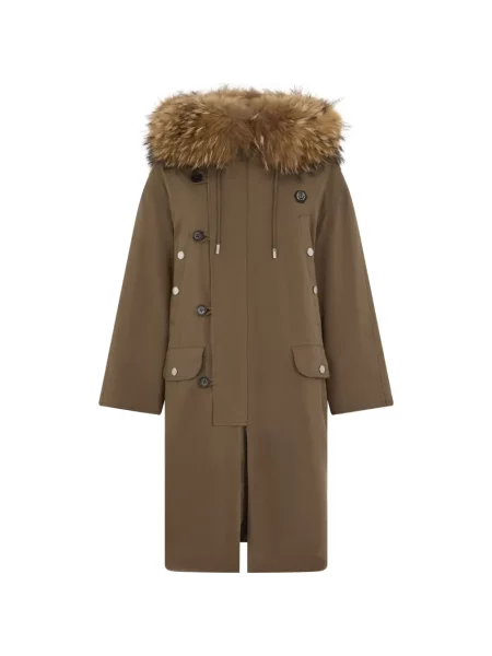 Geacă parka Philipp Plein cu blană verde